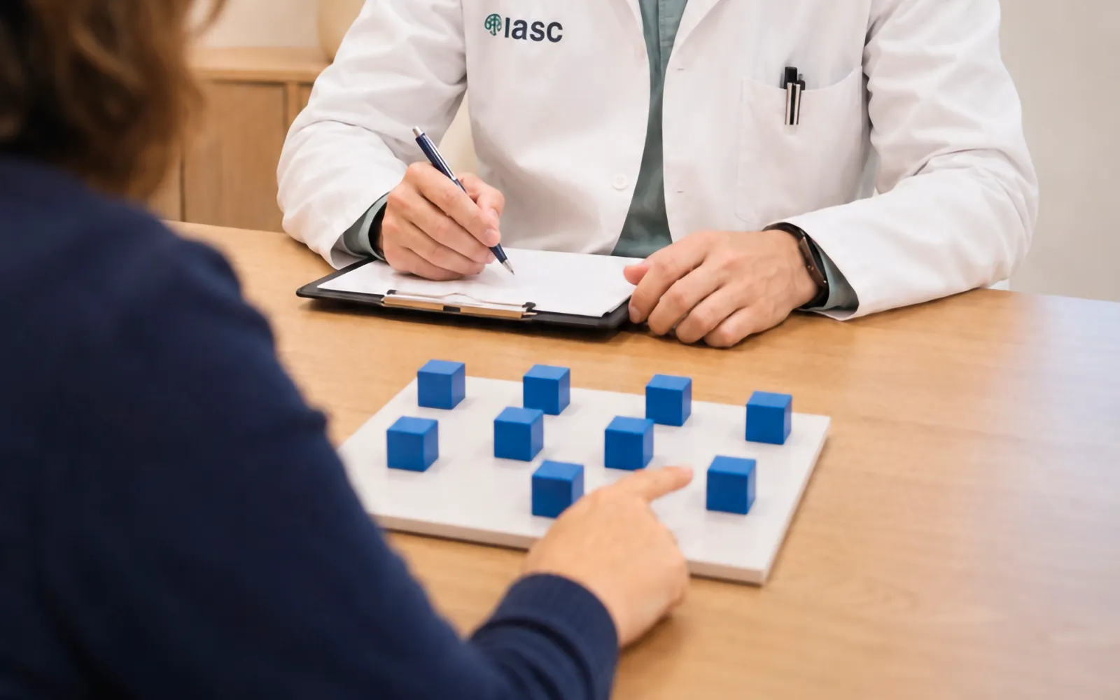 Foto: evaluación neuropsicológica en consulta