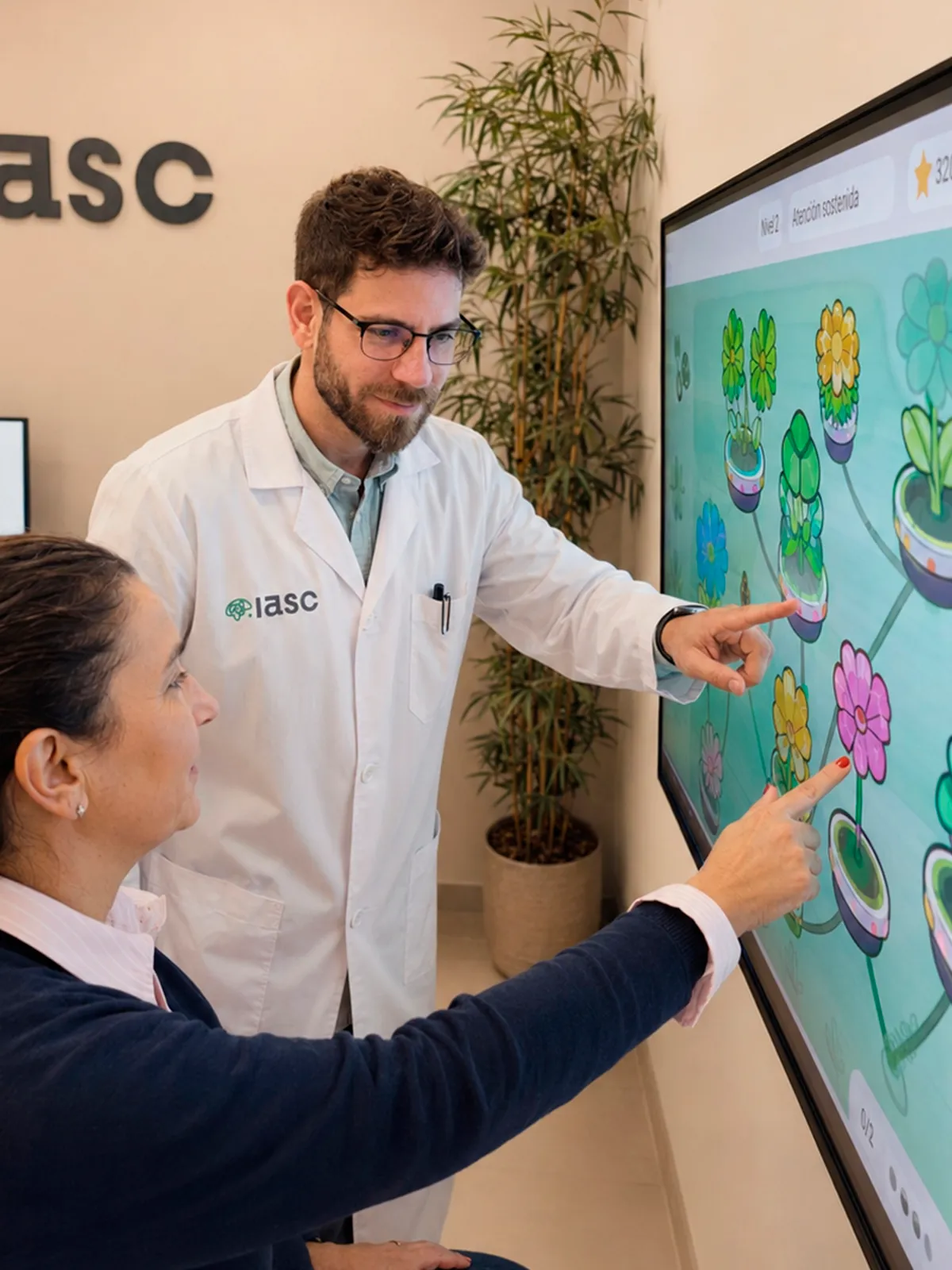 Foto: prueba de estimulación cognitiva en tablet